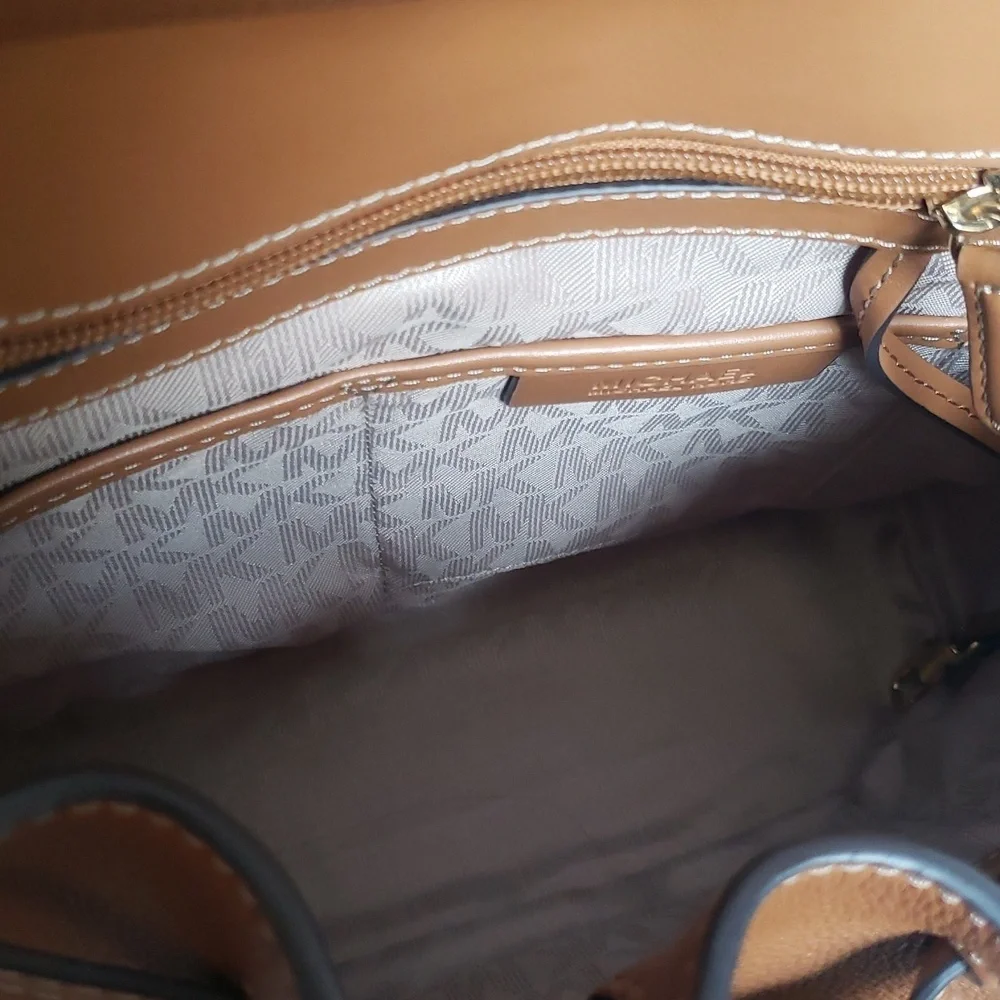 Michael Kors Remi Tan Leather Backpack